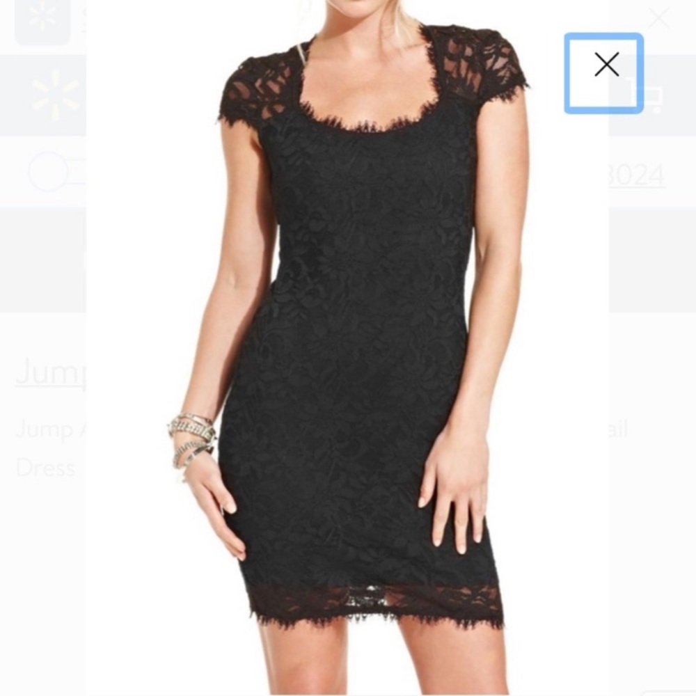 Jump Apparel Black Lace Dress (3/4 juniors)